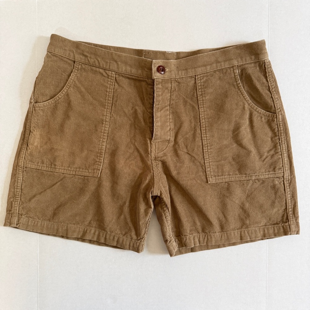 Birdwell Beach Britches Corduroy Shorts Mens 36 Brown Pockets Button Fly MA4006